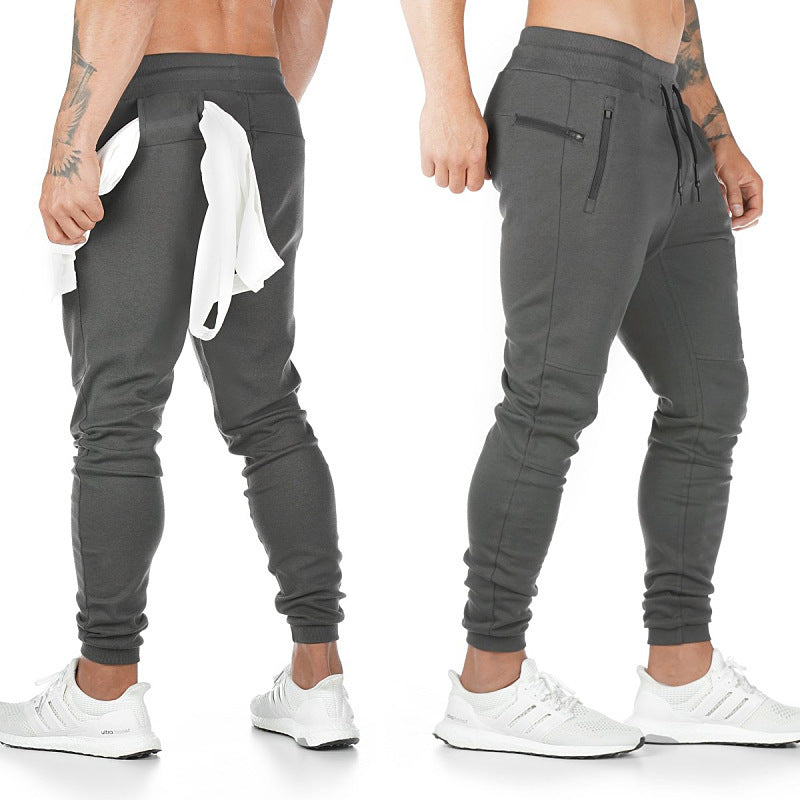Men's Sports Slim Training Feet Closure Trousers