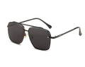Double Bridge Cut Metal Glasses Sunglasses