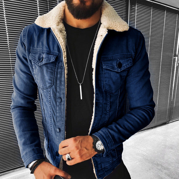 Leisure Punk Motorcycle Plus Cotton Lamb jacket
