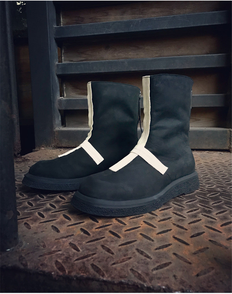 Men's Cross Stitching Leather Martin Boots