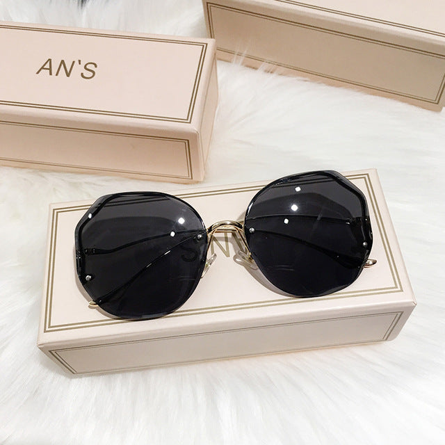 Frameless Cut-Edge Tan Gradient Sunglasses