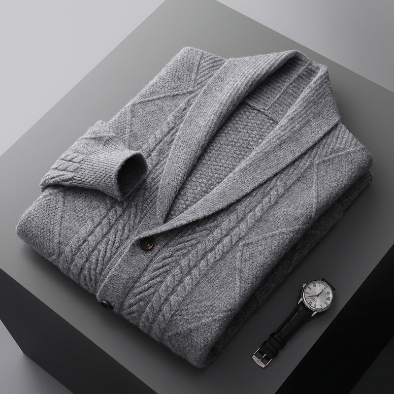 Men's Half Turtleneck Button Cashmere Coat