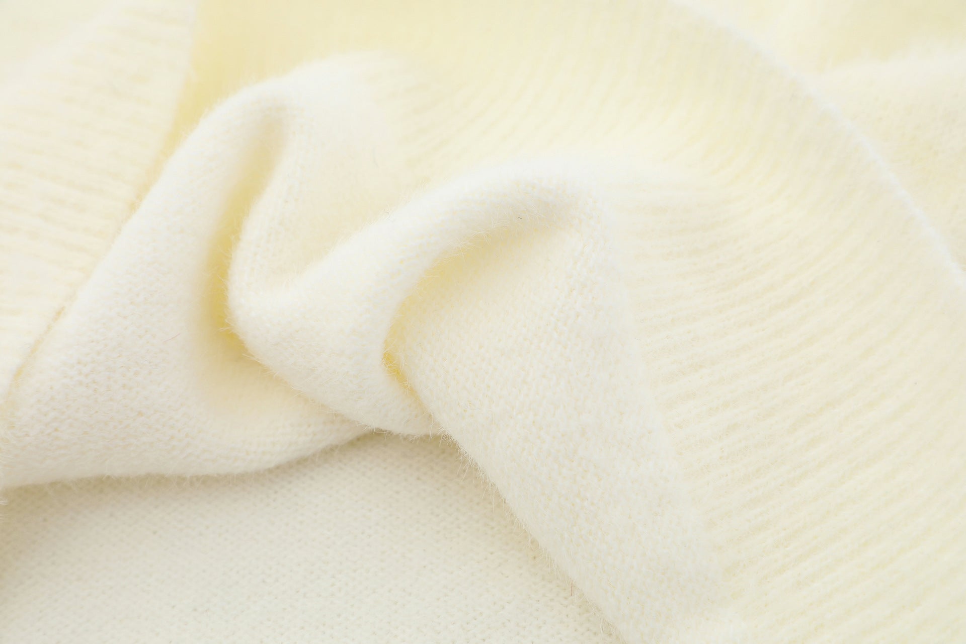 Sweet Cute Jacquard Furry Color-block Crew Neck Sweater