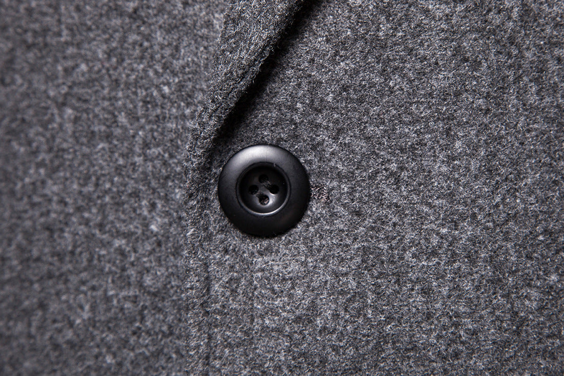 Men's Medium Length Woolen Coat