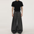 Summer Three-dimensional Pleated Loose Non-ironing Casual Straight Trousers Men