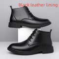 Retro Lace Up Denim Trendy Mid-length Warm Non-slip Men's Martin Boots
