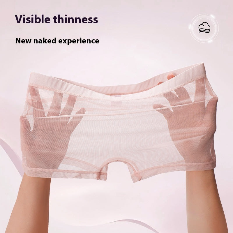 Daily Disposable See-through Nude Feel Lightweight Breathable Elastic Low Waist Boxer Briefs