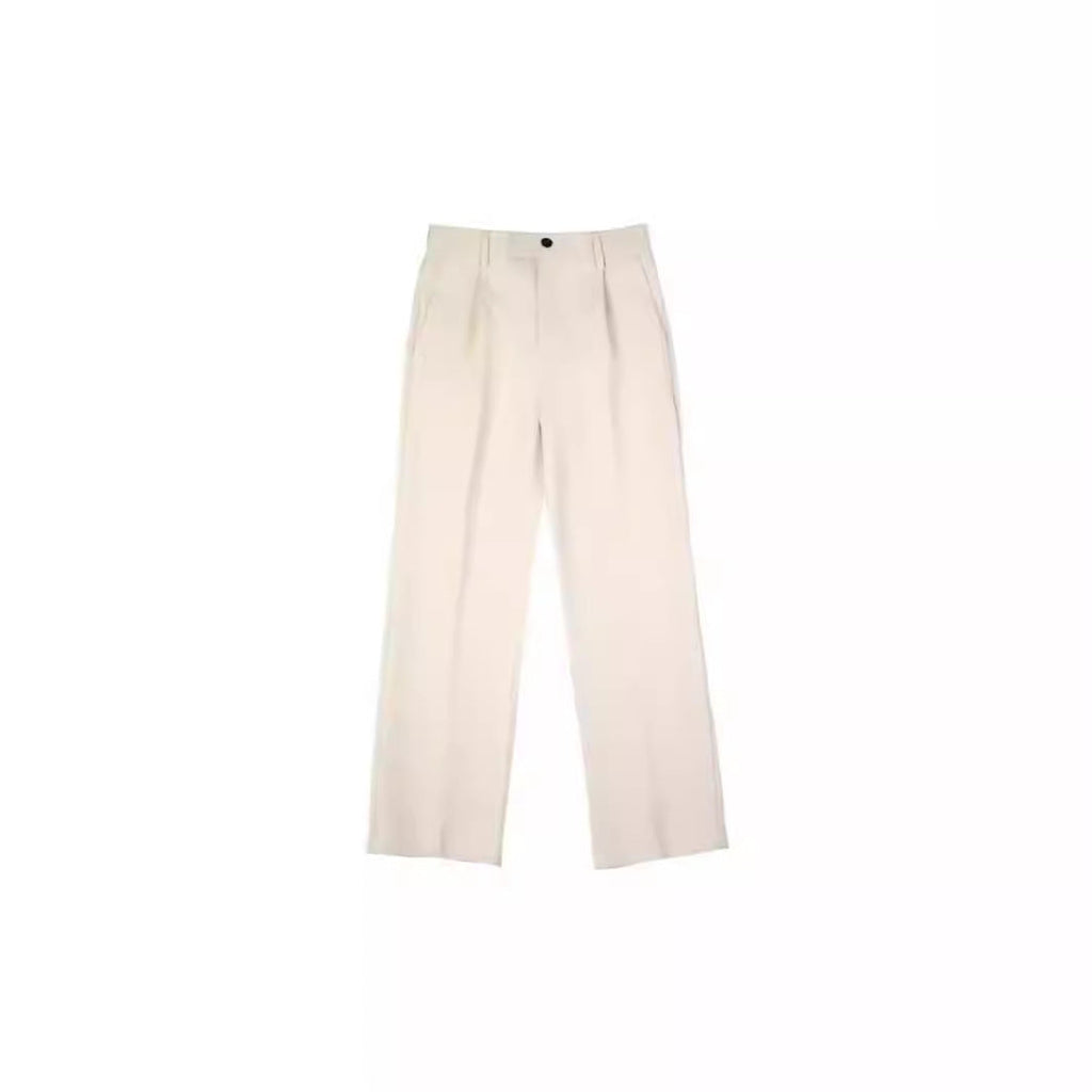 Black Straight-leg Draping Cropped Loose-fit Pants