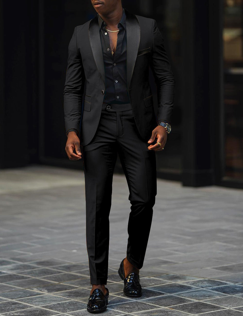 Autumn Men's Business Casual Slim-fitting Suit Two-piece Suit