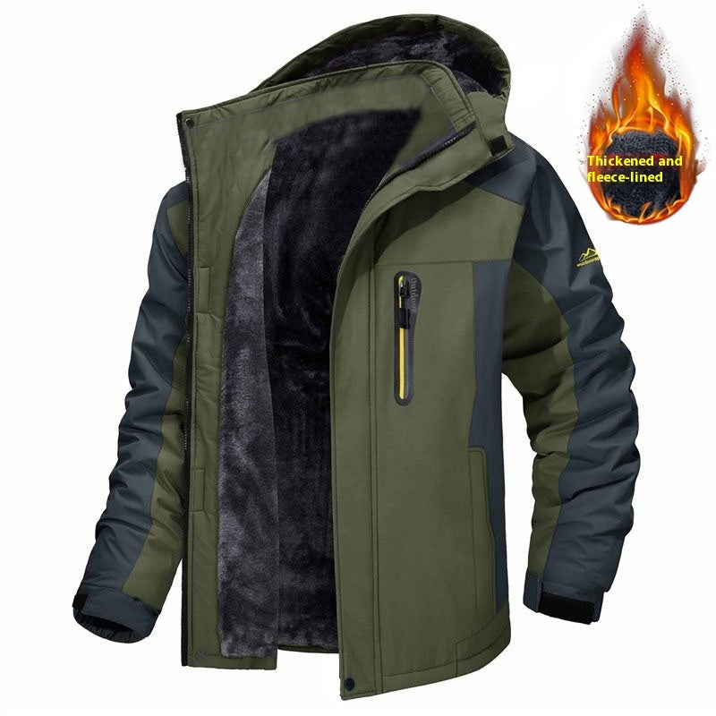 Casual Fleece And Thick Men's Mid-length Coat