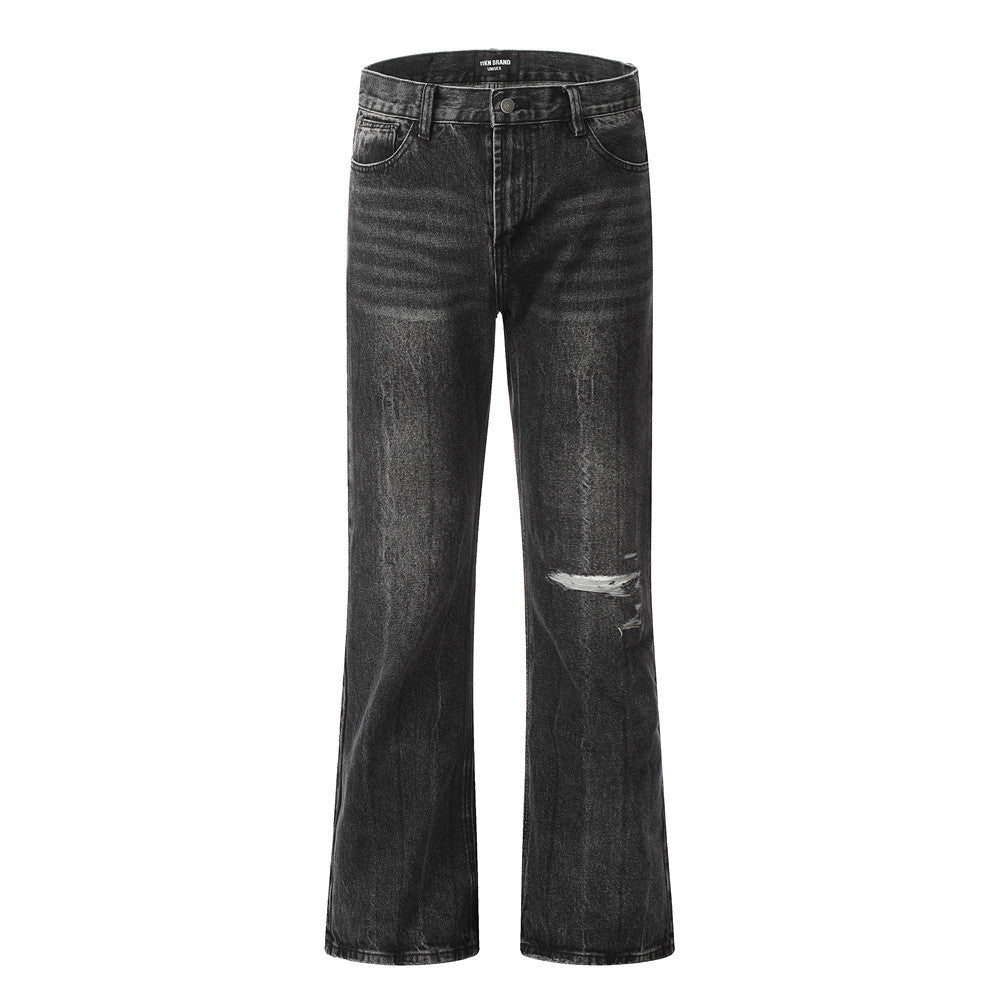 Ripped Do The Old Cowboy Trousers Men's Punk Loose