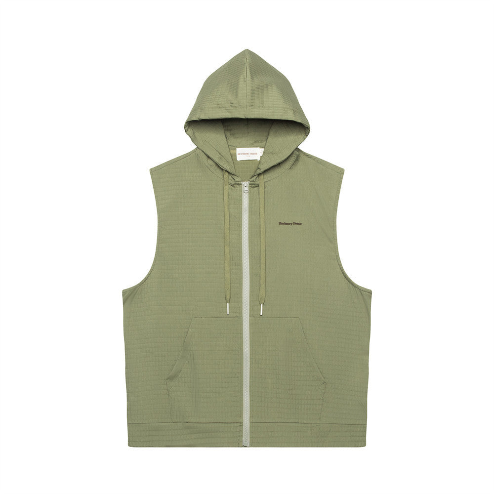 Simple Hooded Vest Men's Loose Sports