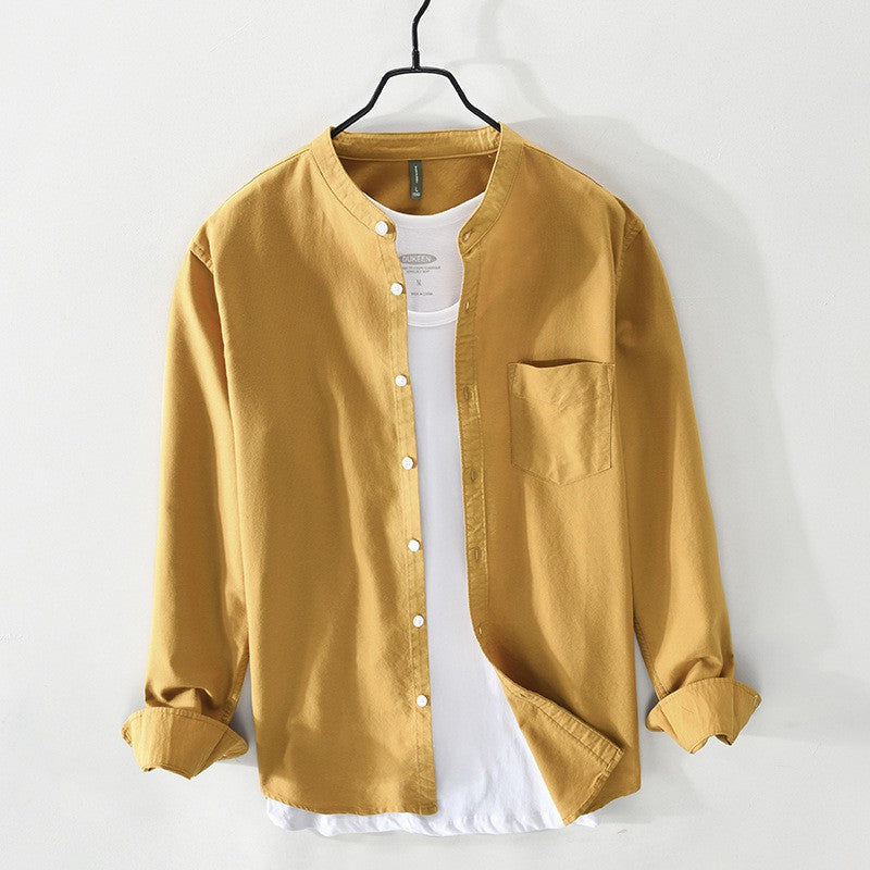 Men's Small Stand Collar Casual Shirt