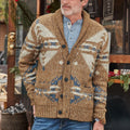 Men's Lapel Long Sleeve Cardigan Mixed Wool