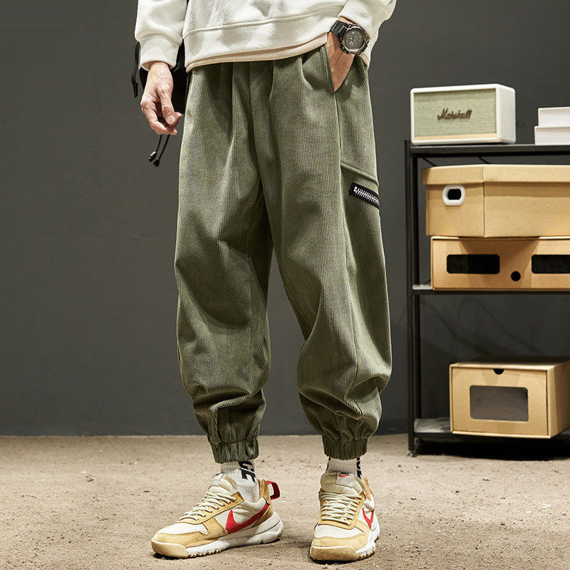 Men's Loose Harem Cropped Leisure Cargo Pants