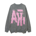 High Street Design Ribbon Woven Letter Sweater