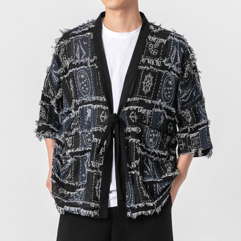 Chinese Style Men's Cardigan Knitted Retro Fashion Top