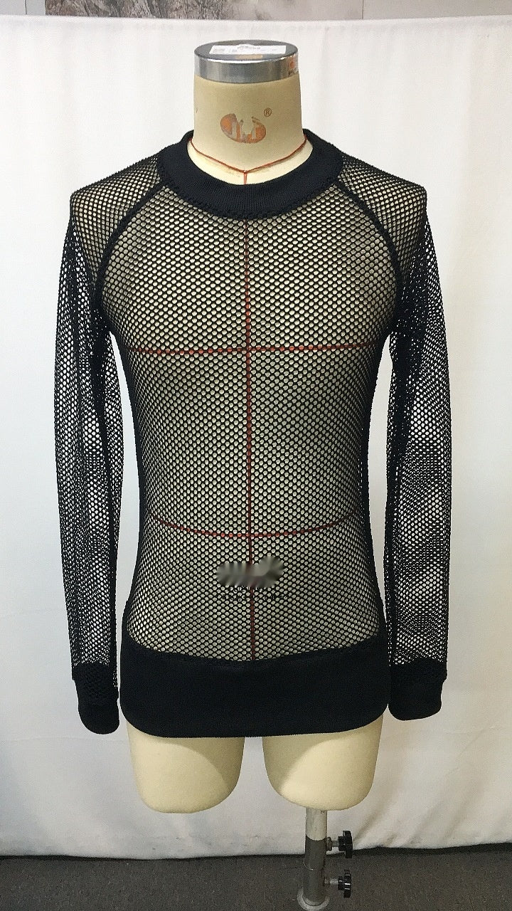 Men's See-through Tight-fit Muscle Long-sleeve T-shirt