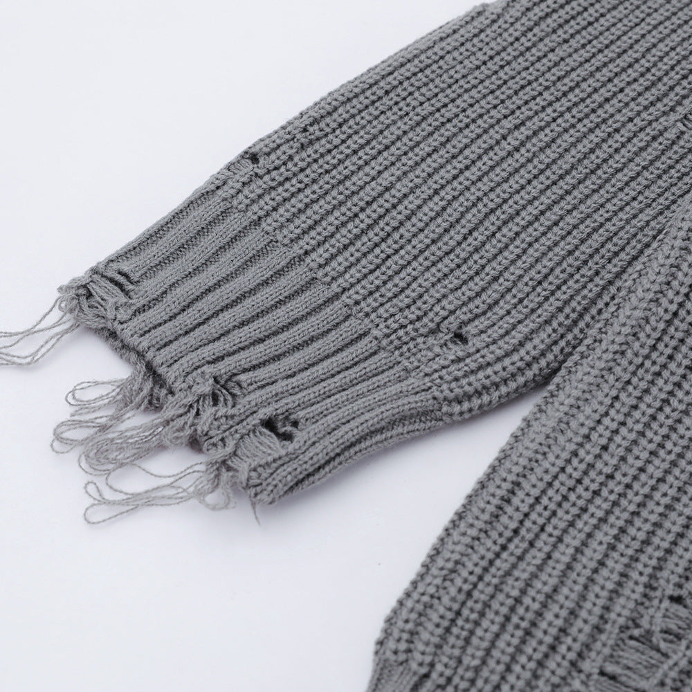 Lazy Ripped Sweater Men's Loose