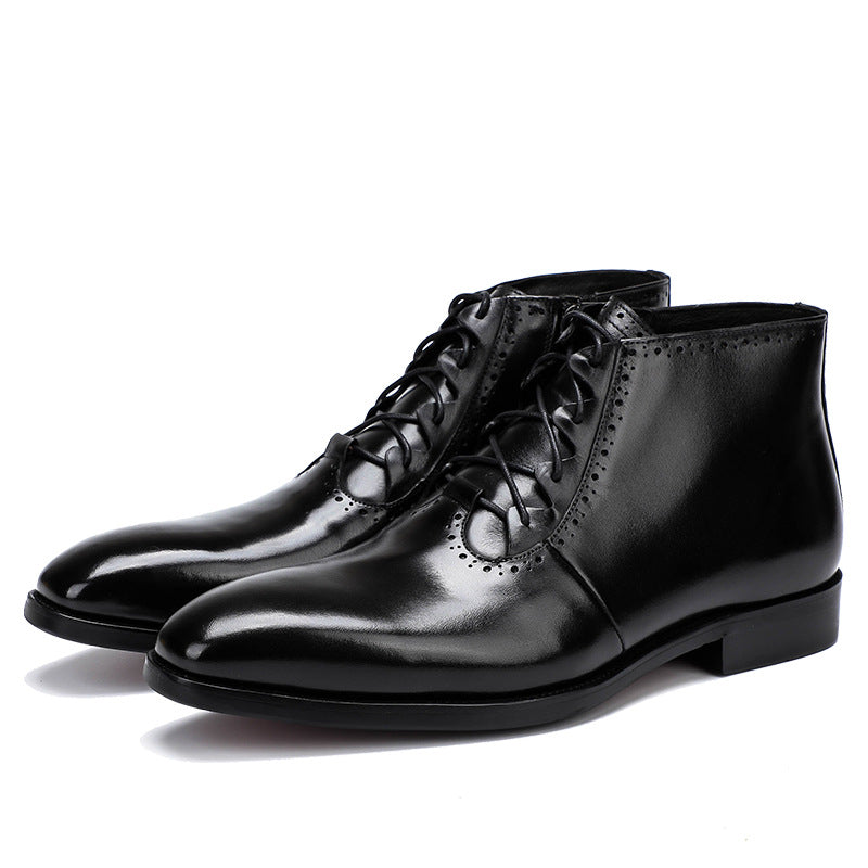 Men's High Top Leather Shoes Knight Leather Boots