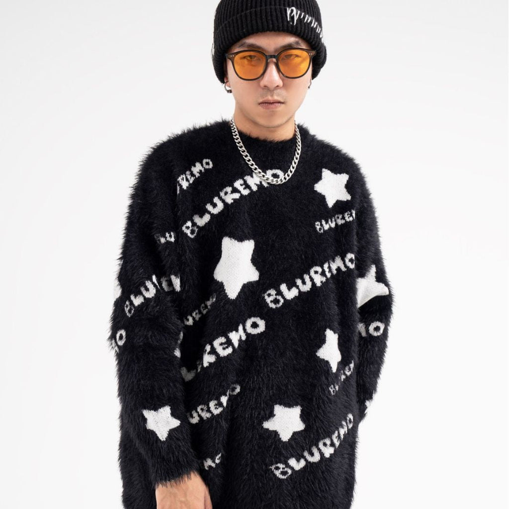 Simple Couple Knitted Sweater High Sense