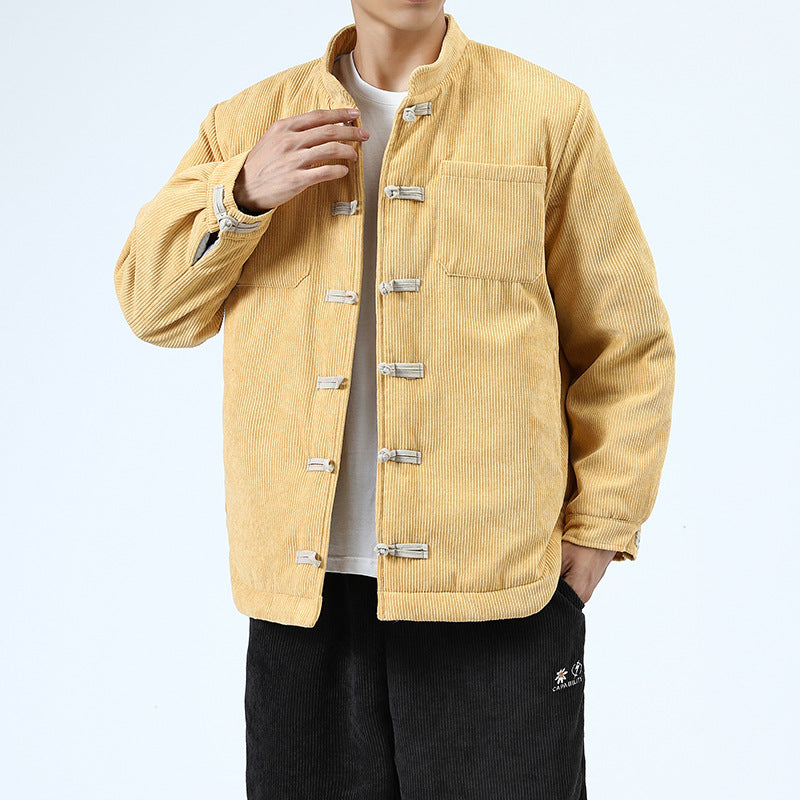 Men's Casual Cotton-padded Buckle jacket