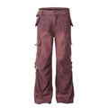 Washed Overalls Denim Wide-leg Straight Pants Male