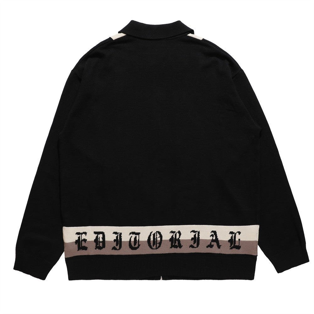Jacquard Pentagram Lapel Knit Sweater Jacket Men's