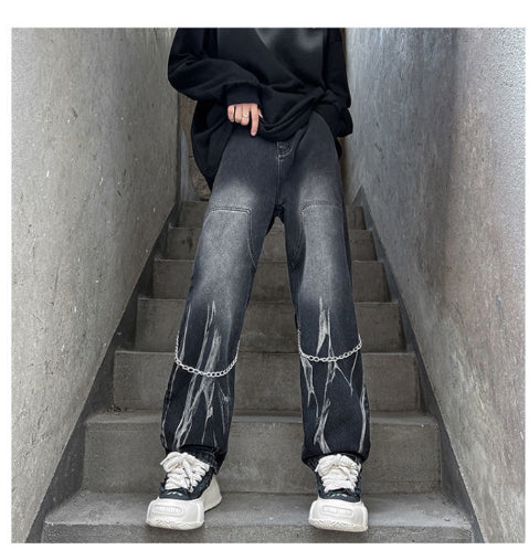 Pants Men's Autumn And Winter Ins Trendy American High Street Denim
