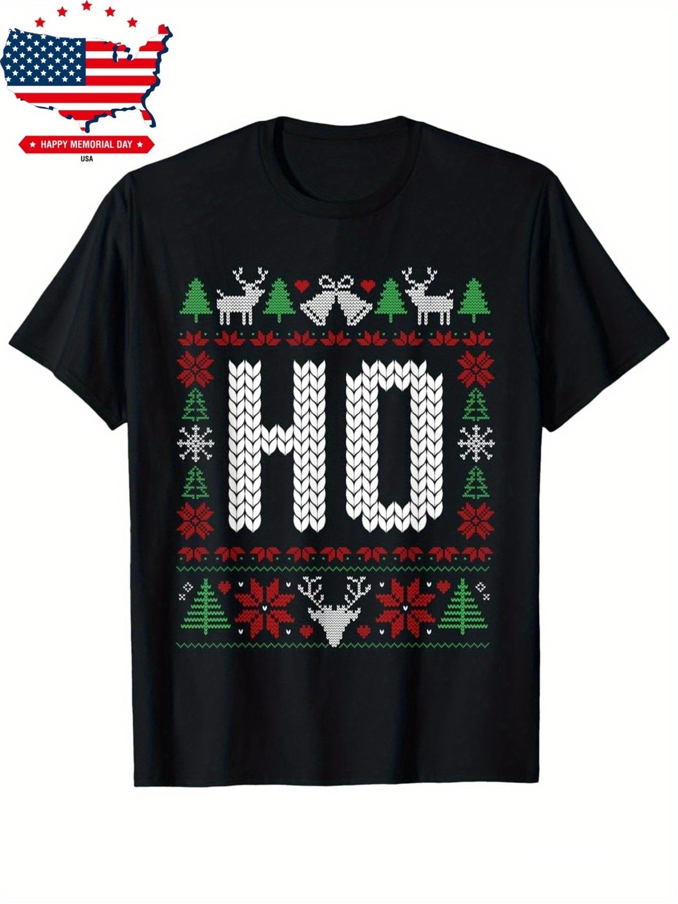 Christmas Ugly With Holiday Shirt Vacation Pattern Personality Casual Pure Cotton T-shirt