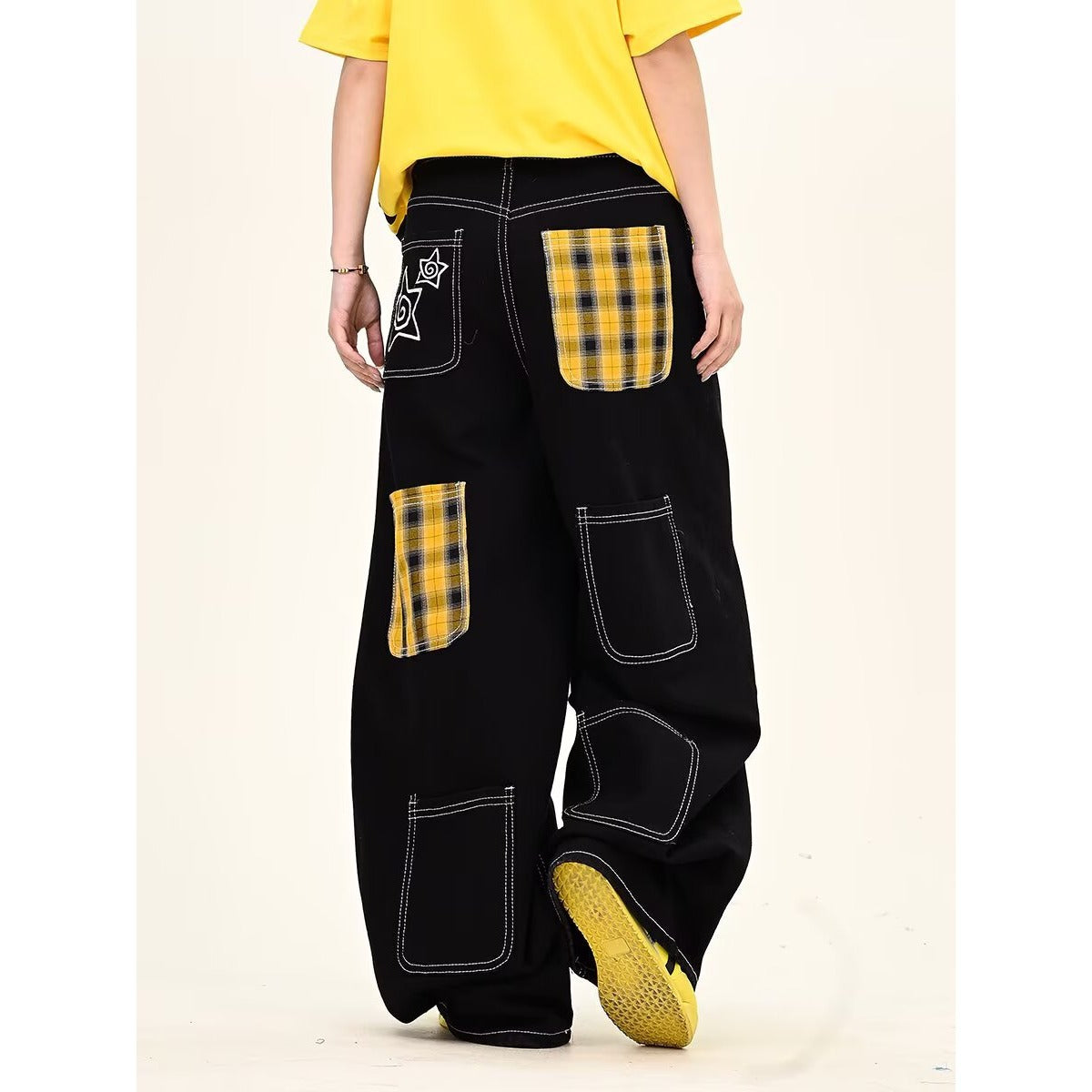 Personalized Letter Jeans Hip Hop Ins Trendy High Street Fashionable Pu Handsome Trousers
