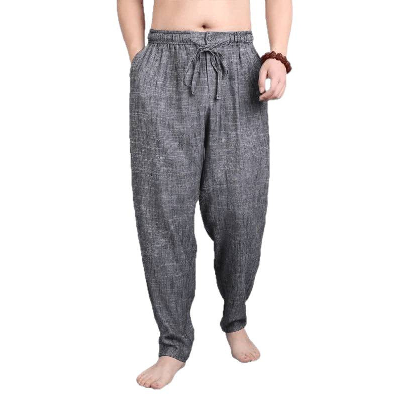 Spring And Summer Retro Linen Harem Pants Men