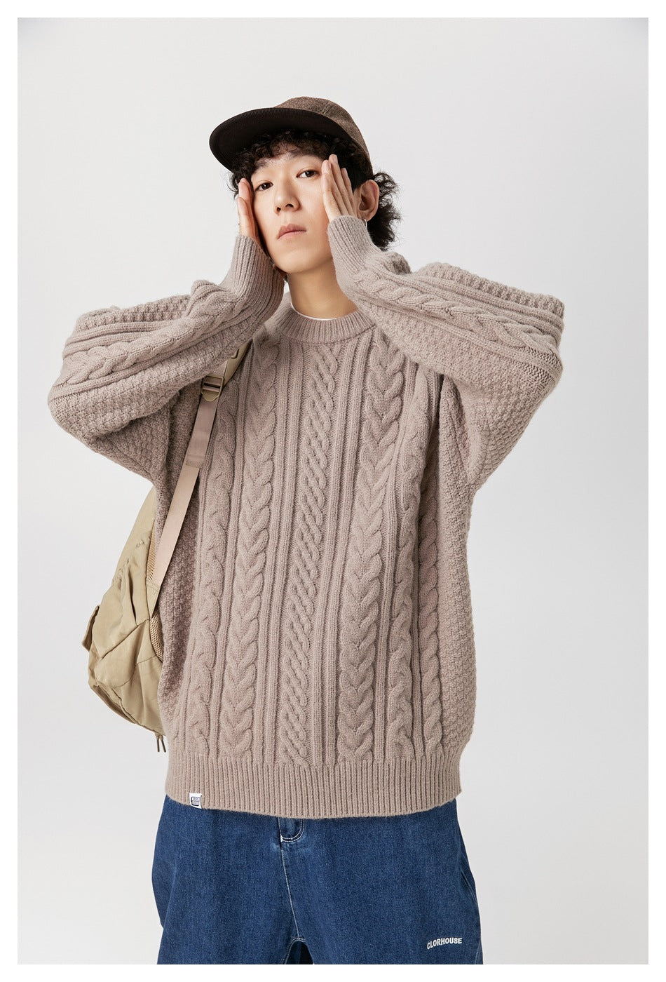 Japanese-style Retro Brocade Same Round Neck Sweater