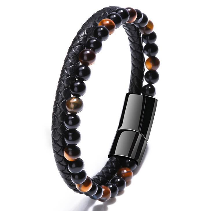 Volcanic Natural Stone Tiger eye Beaded Bracelet