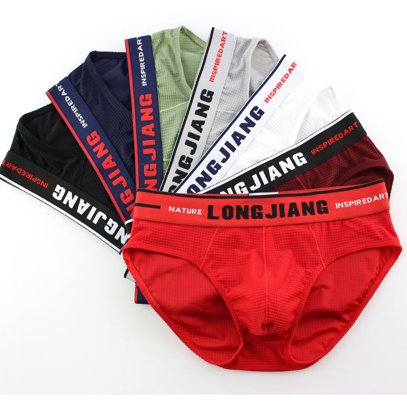 Men's U Convex Nylon Breathable Soft Mid Waist Briefs