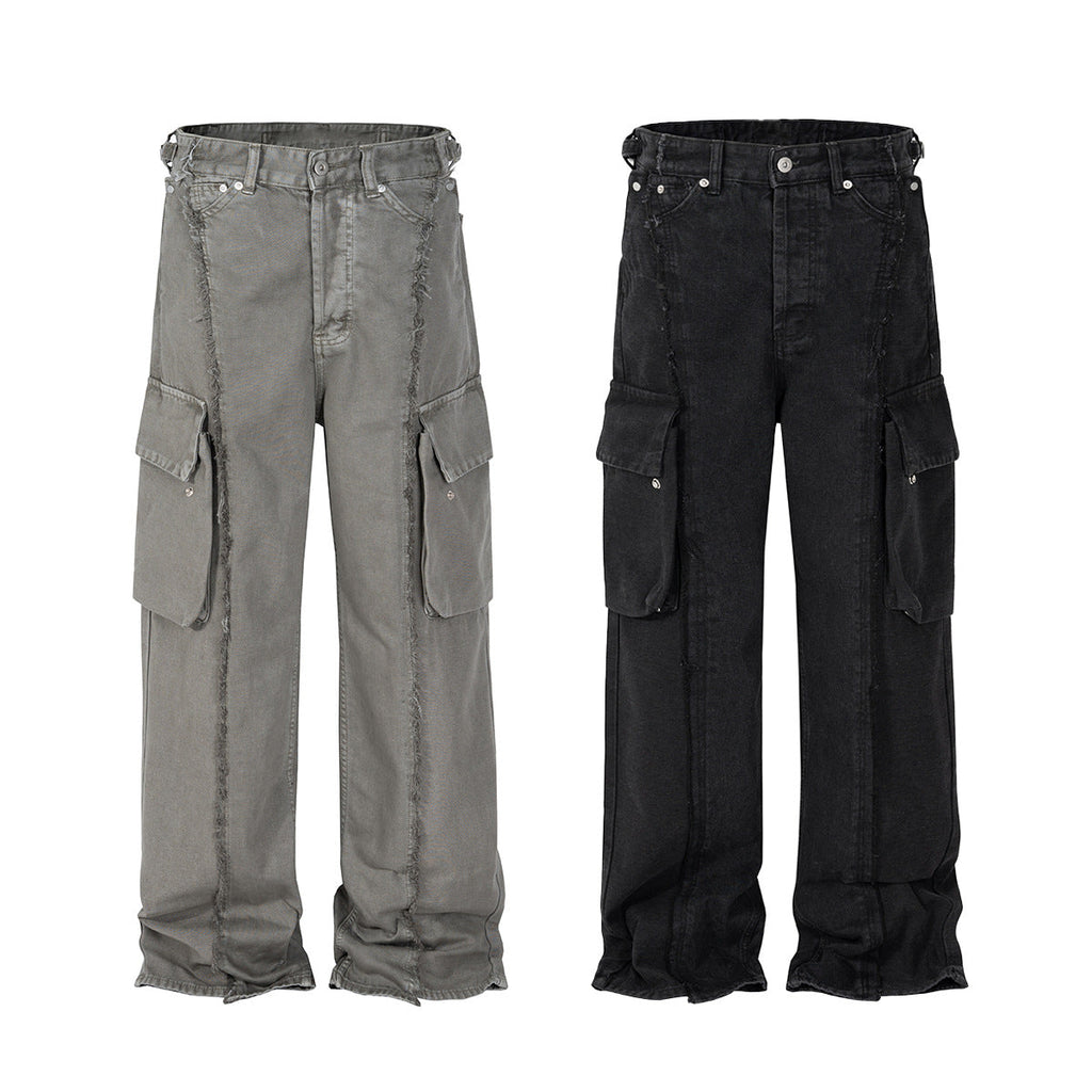 High Street American Stitching Cargo Jeans Loose