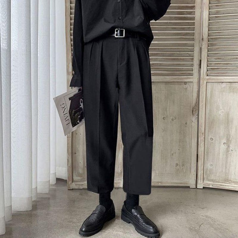 Straight-leg  Wide-leg Cropped Suit Pants