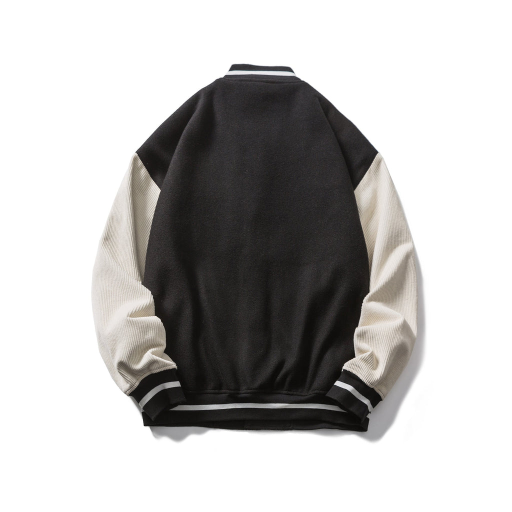 Men's New Jacket Embroidered Standard Woolen Stand Collar Baseball Jersey