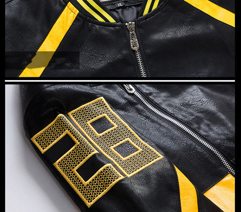 New Men's Casual PU Leather Youth  Jacket