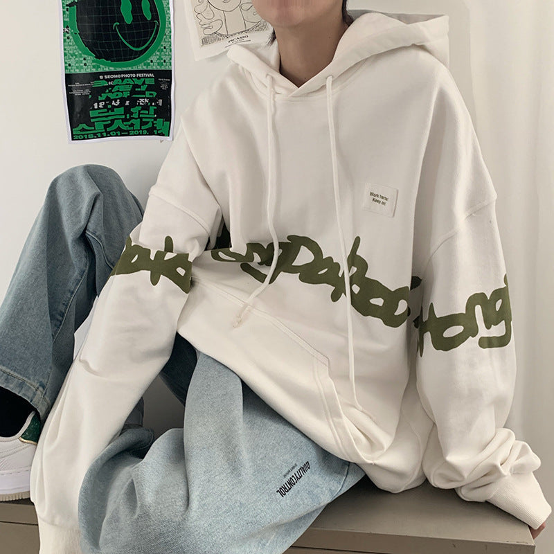 Hooded Long-sleeved Casual Collarless Sweater