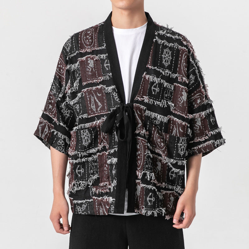 Chinese Style Men's Cardigan Knitted Retro Fashion Top