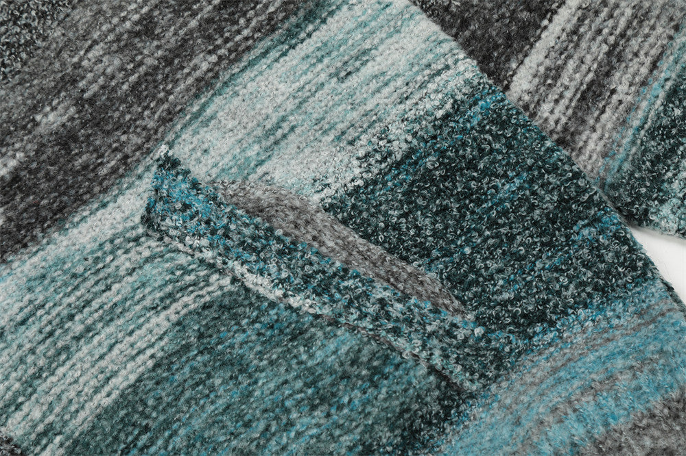 Gradient Rendering Striped Sweater Jacket