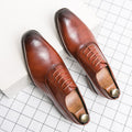 Fashion Casual Low Heel Men's Pointed Leather Shoes