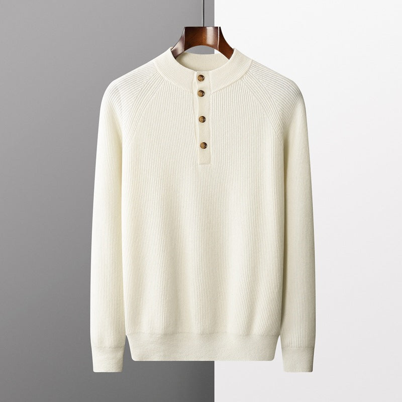 Half-height Cardigan Collar Knitted Loose Casual Fashion Oversized Knit Wool Sweater