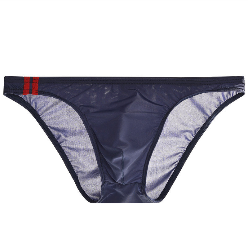 Men's Ice Silk Transparent Thin Low Waist Briefs