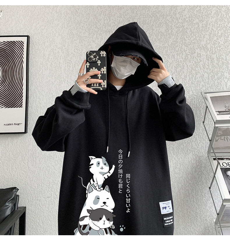 Hong Kong Style Boys Lapel Pullover Hoodie