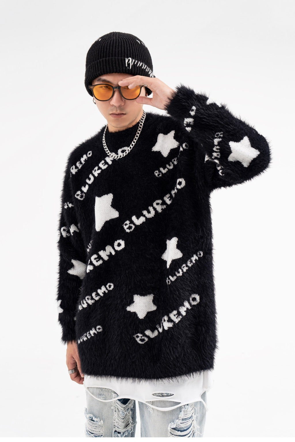 Simple Couple Knitted Sweater High Sense