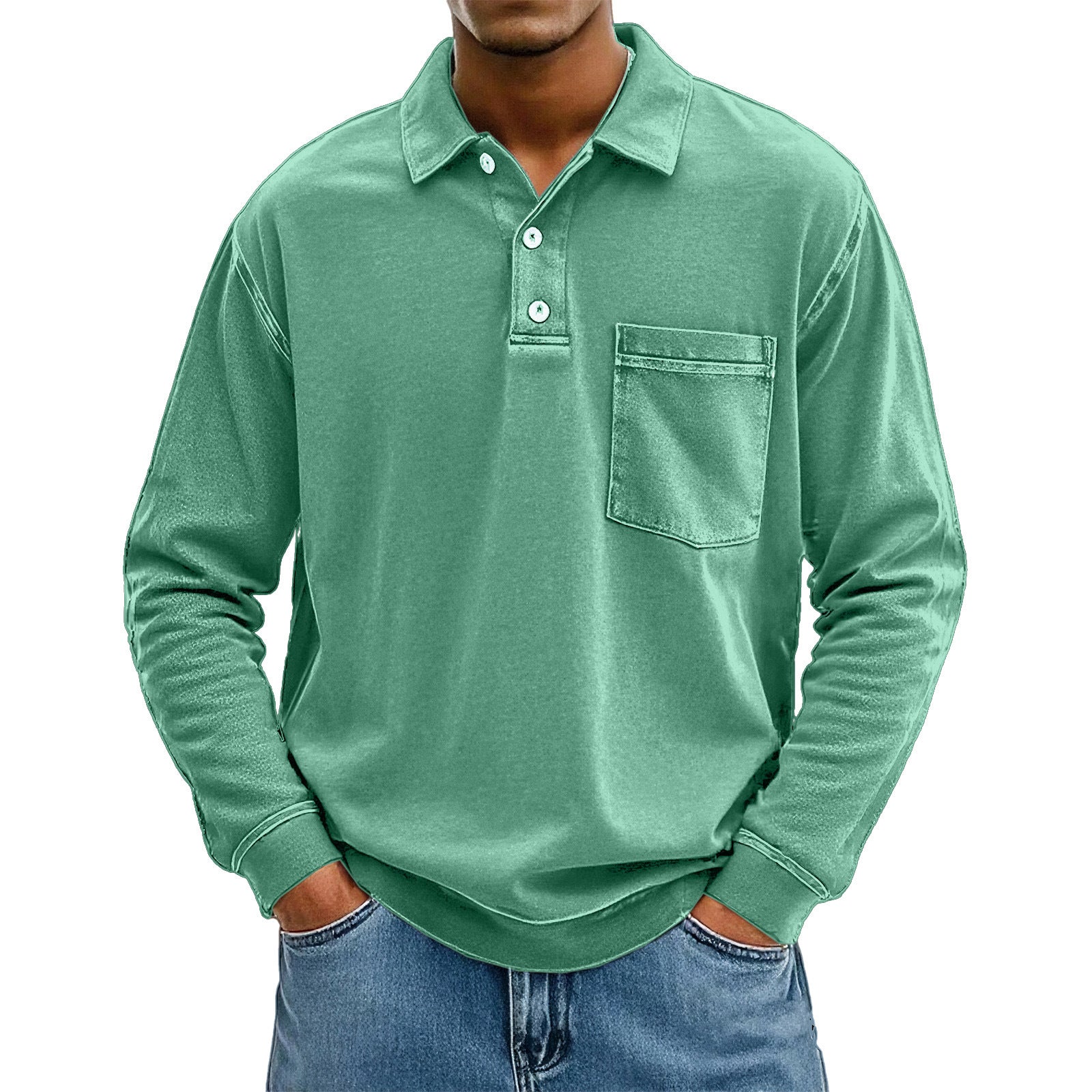3D Digital Print Men's Button Polo Shirt