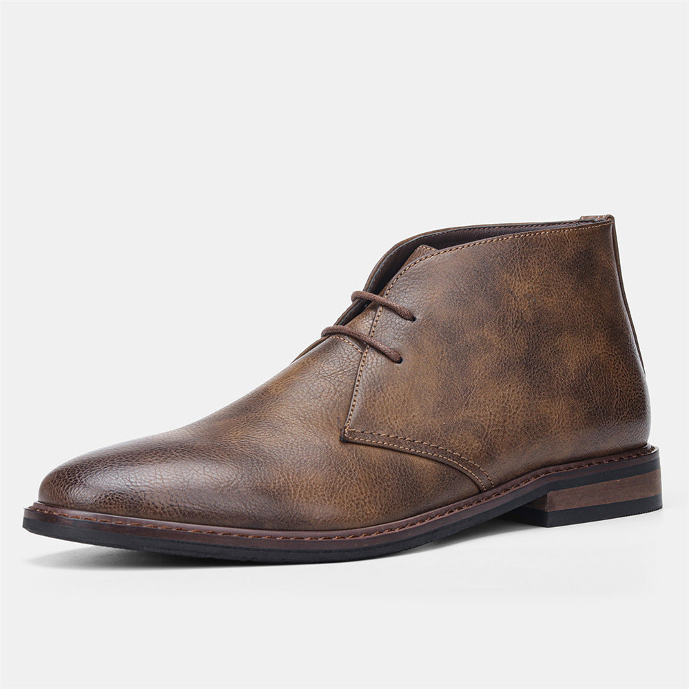 Large Size Men's Retro Color Rubbing Work Boots