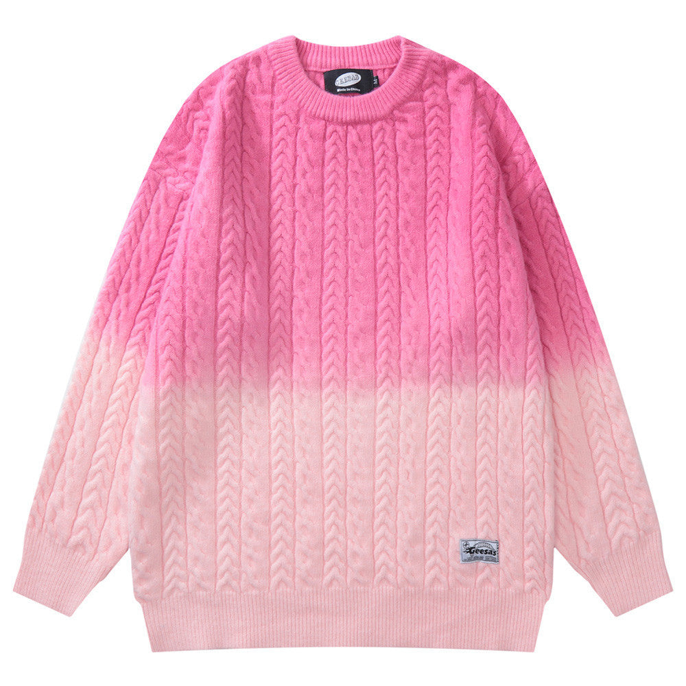 Contrast Dye Gradient Sweater Men's Loose Fit